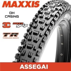 Llanta Maxxis DH Assegai 27.5×2.50WT M356EU 3C/MAXX GRIP/DH CASING/TR E-50 E-BIKE 60X2TPI 50PSI MAX