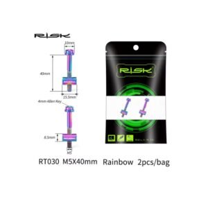 Tornillos de Titanio Risk M5X40 para Ajuste de Tija de Carbono Tornasol (PAR)