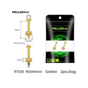 Tornillos de Titanio Risk M5X40 para Ajuste de Tija de Carbono Gold (PAR)