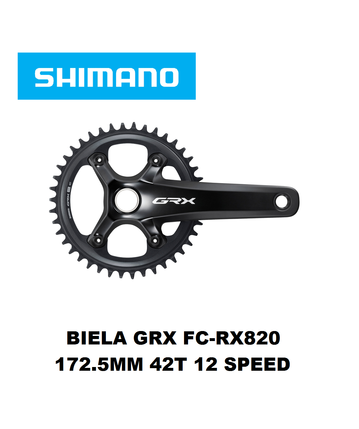 Biela Shimano GRX FC-RX820 172.5 mm / 42T / 1x12v
