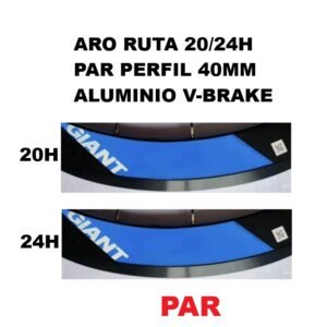 Aros de Ruta 700c Perfil Alto 40mm Aluminio 20/24H (PAR)