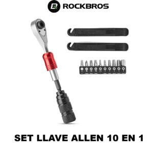 Llave ROCKBROS Mini Ratchet con 10 puntas + llave para neumáticos