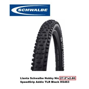 Llanta Schwalbe NOBBY NIC 27.5"X2.80,Trail, TLE 70-584 B/B-SK HS463 Addix SpeedGrip Negro