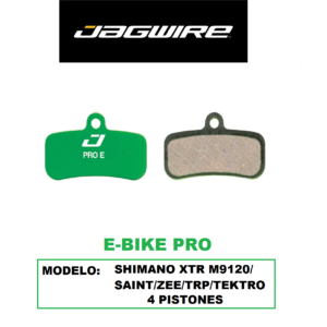 Pastilla de Freno Jagwire DCB05 E-BIKE PRO para Shimano XTR M9120/SAINT/ZEE/TEKTRO/TRP 4 pistones (1 Par) Blister
