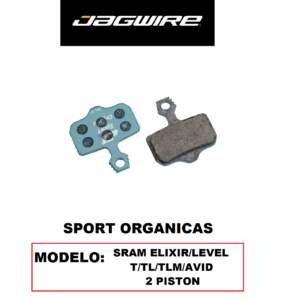 Pastilla de Freno Jagwire DCA779 Orgánicas para Sram Elixir/Level T/TL/TLM/Avid 2 Pistones (1 Par) Blister