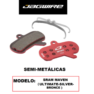 Pastilla de Freno Jagwire DCA103 Semi-Metálicas para Sram Maven (Ultimate, Silver, Bronze) 4 Pistones (1 Par) Blister