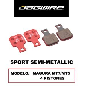 Pastilla de Freno Jagwire DCA006 Semi-Metálicas para Magura MT7/MT5 4 Pistones (1 Par) Blister