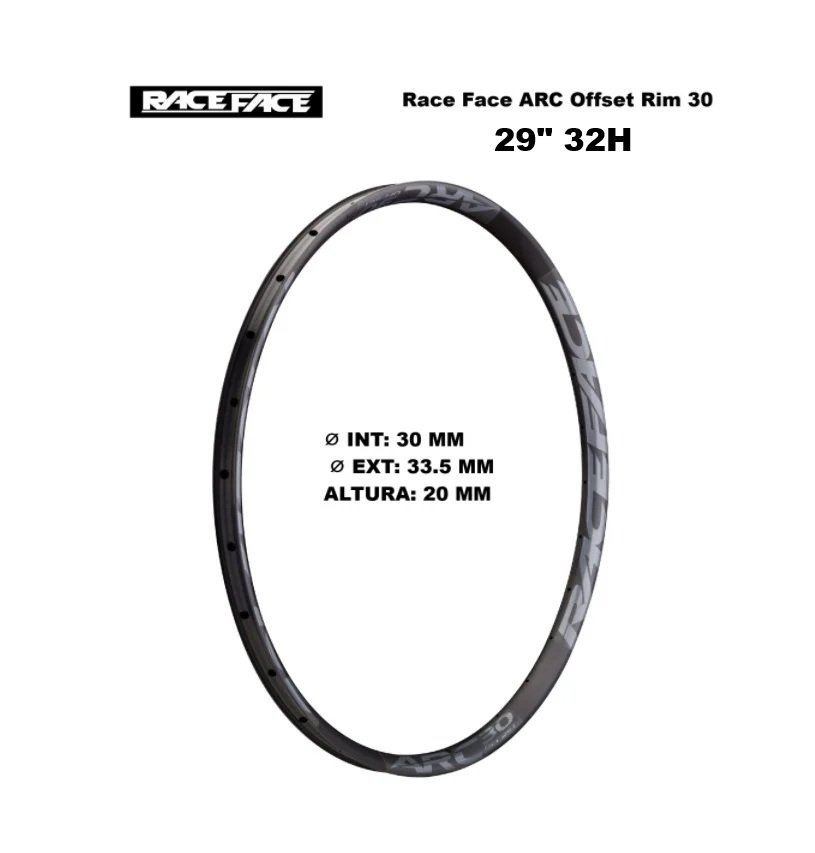 Aro Race Face ARC Offset 30 29″ 32H TR Asymetric XC/ENDURO/DH