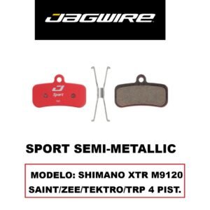 Pastilla de Freno Jagwire DCA005 Semi-Metálicas para Shimano XTR M9120/SAINT/ZEE/TEKTRO/TRP 4 pistones (1 Par) Blister