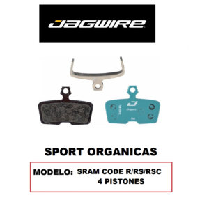 Pastilla de Freno Jagwire DCA709 Orgánicas para Sram Code R/RS/RSC 4 pistones (1 Par) Blister