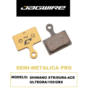 Pastilla de Freno Jagwire DCA102 Semi-Metálica PRO para Shimano Dura-Ace/XTR/Ultegra/105/GRX (1 Par) Blister