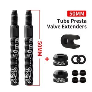 Extensor de Válvula de Ruta Muqzi Obus Removible 50mm Presta Negro