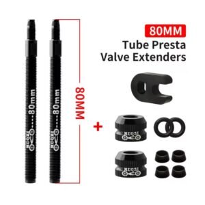 Extensor de Válvula de Ruta Muqzi Obus Removible 80mm Presta Negro