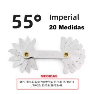 Herramienta Chekador de Paso de Hilo (Rosca) 55° grados (20 Medidas en 1)