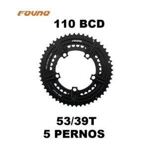 Plato de Ruta Found 53/39T Aluminio 11/12V Compact 110 BCD 5 Pernos Shimano/Sram/Campagnolo