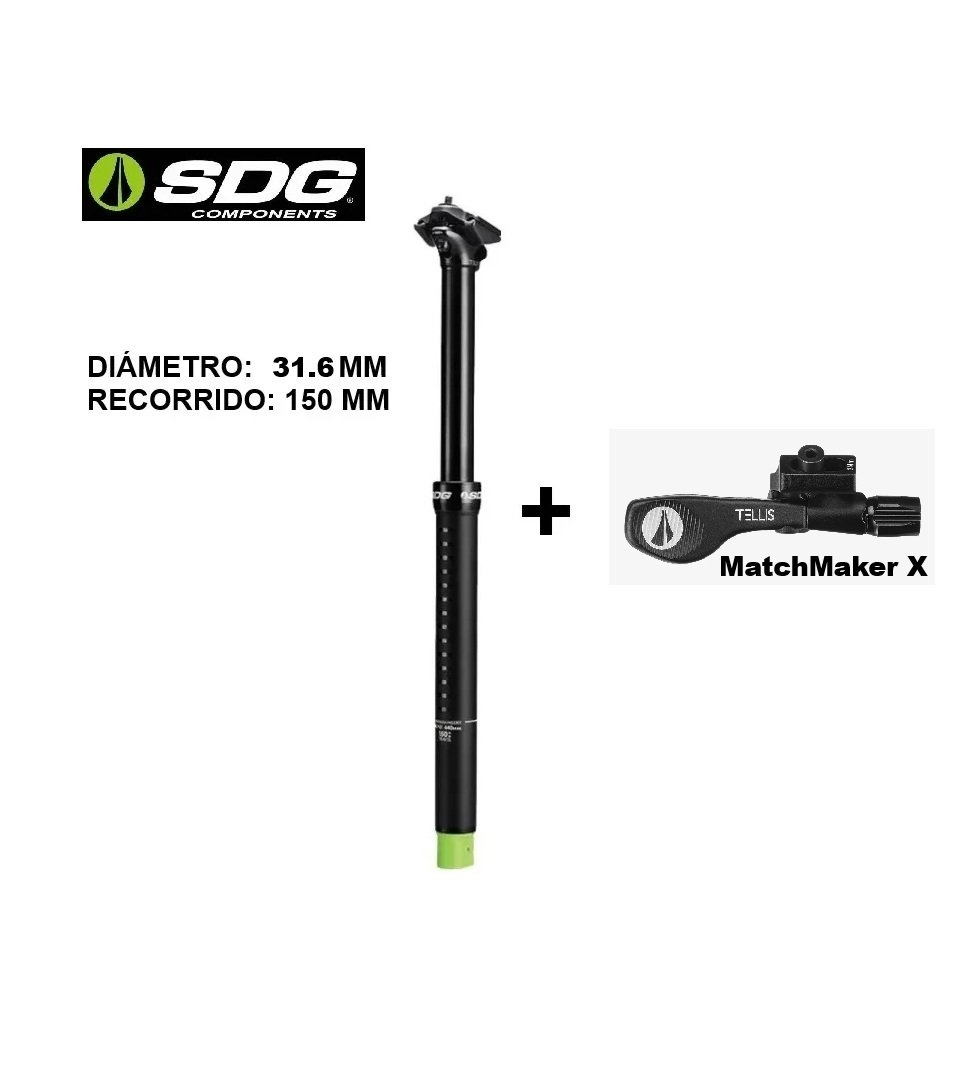 Dropper SDG Tellis V1 31.6 mm Vario Recorrido 150mm + Palanca MatchMaker X