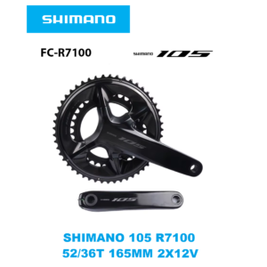 Biela de Ruta Shimano 105 FC-R7100 52/36T 2x12V Brazo 165mm en Caja
