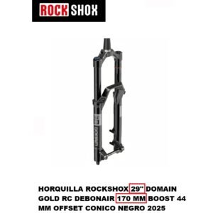 Horquilla RockShox Domain Gold 29" Recorrido 170 mm Isolator RC3 Boost 15x110 mm Conico color Negro