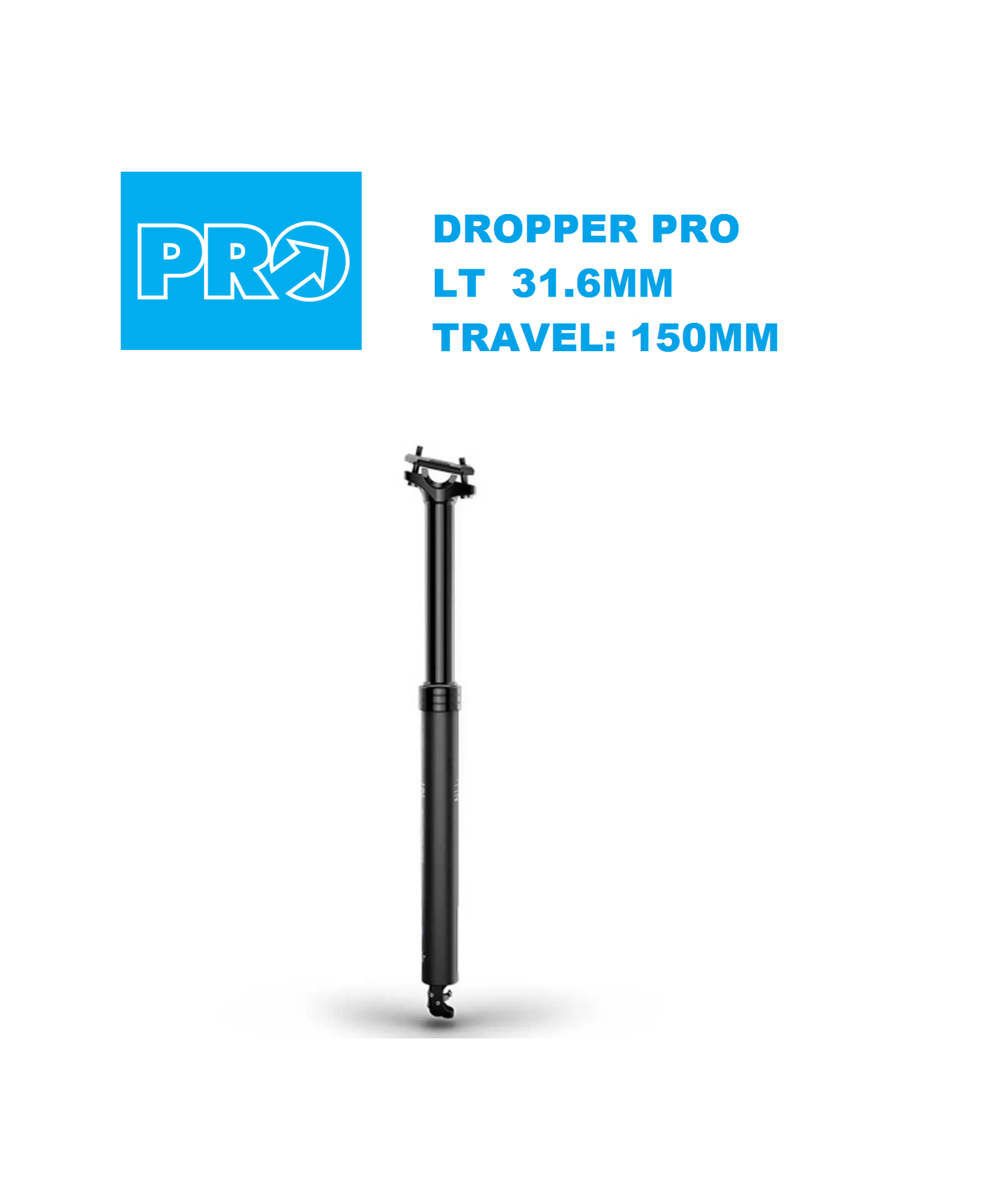 Tija Telescópica Dropper PRO LT DSP 31.6mm Travel 150mm Negro