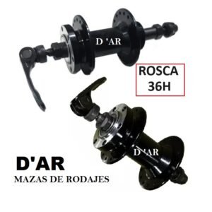 Juego de Mazas D'AR Modelo Rosca 36H Rodajes Disco 6 Pernos Aluminio (PAR)