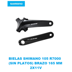 Biela de Ruta Shimano 105 FC-R7000 2x11v ( sin platos) 165mm Black en Caja