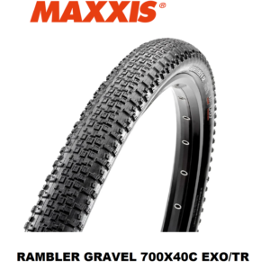 Llanta Maxxis Rambler Plegable Gravel 700x40c EXO/TR/120 TPI 60 MAX E-BIKE Compatible Negro