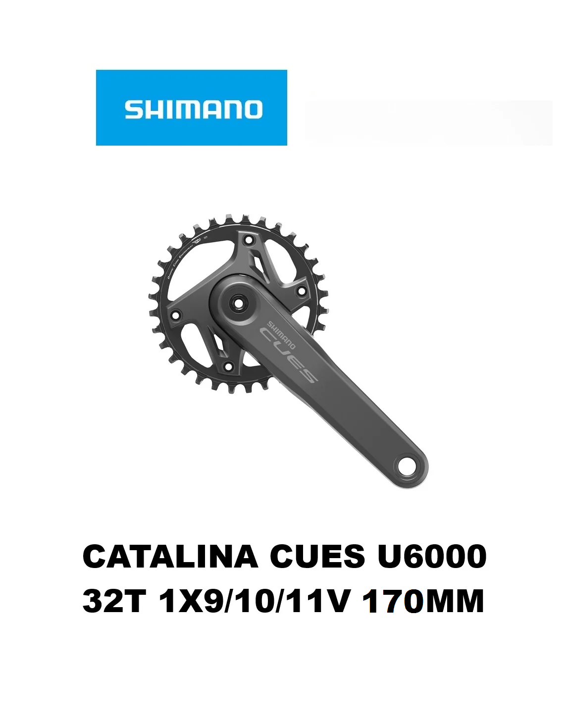 Biela Shimano Cues FC-U6000 32T 1×9/10/11v 170 mm Hollowtech en Caja
