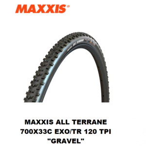 Llanta Maxxis All Terrane 700x33c Carbon Fiber Exo/TR 120 TPI Negro