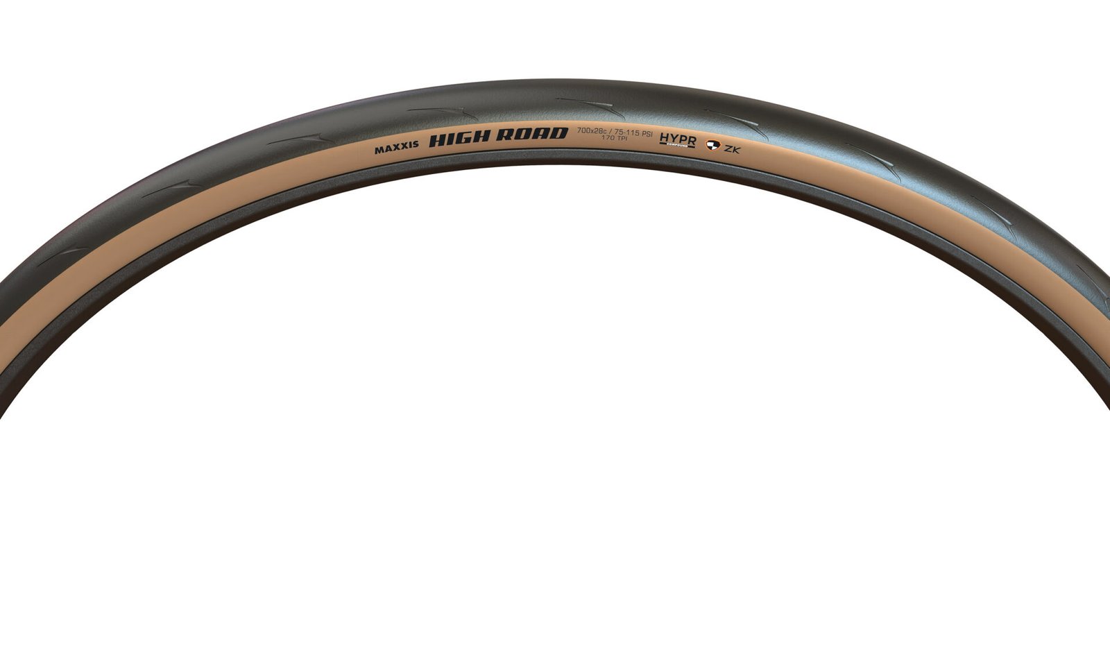 Llanta Maxxis Ruta High Road 700x28C HYPR/K2/ONE/TR/TANWALL 170 TPI Carbon 95 PSI Máx Negro - Imagen 2